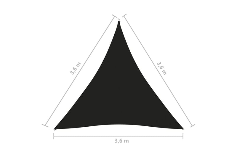 Solsegel oxfordtyg trekantigt 3,6x3,6x3,6 m svart - Svart - Utemöbler - Solskydd - Solsegel