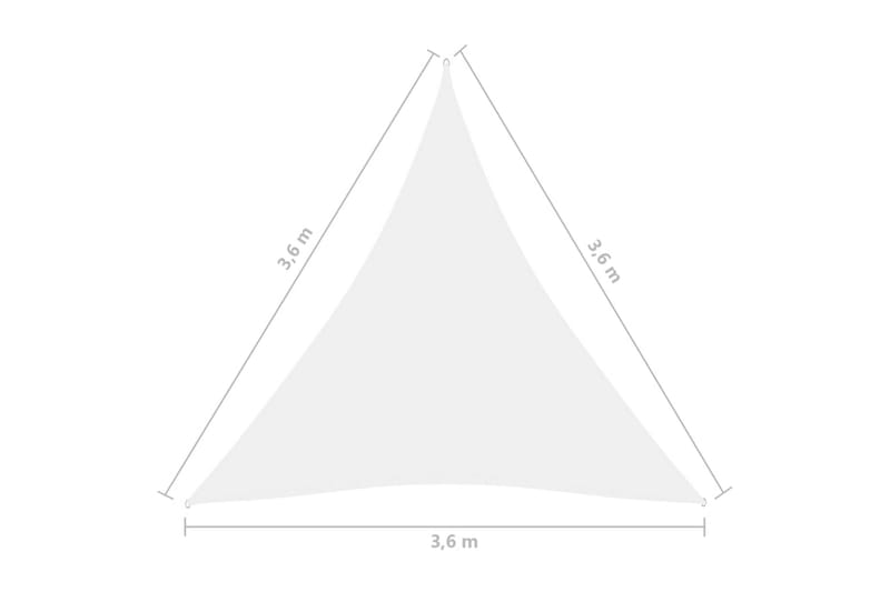 Solsegel oxfordtyg trekantigt 3,6x3,6x3,6 m vit - Vit - Solsegel