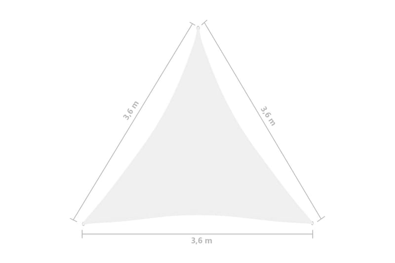 Solsegel oxfordtyg trekantigt 3,6x3,6x3,6 m vit - Vit - Utemöbler - Solskydd - Solsegel