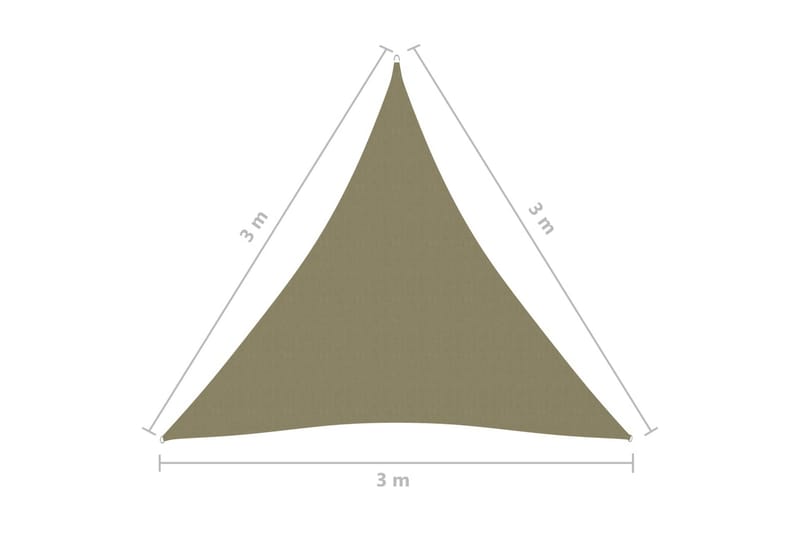 Solsegel oxfordtyg trekantigt 3x3x3 m beige - Beige - Utemöbler - Solskydd - Solsegel