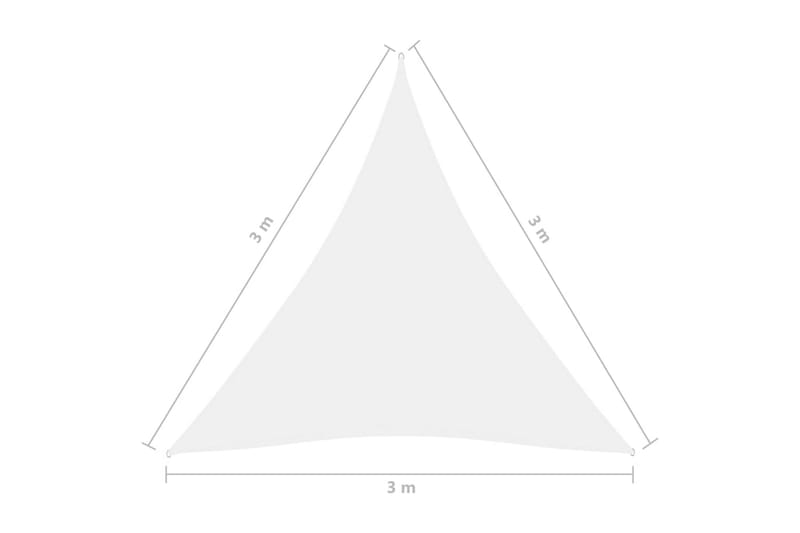 Solsegel oxfordtyg trekantigt 3x3x3 m vit - Vit - Solsegel
