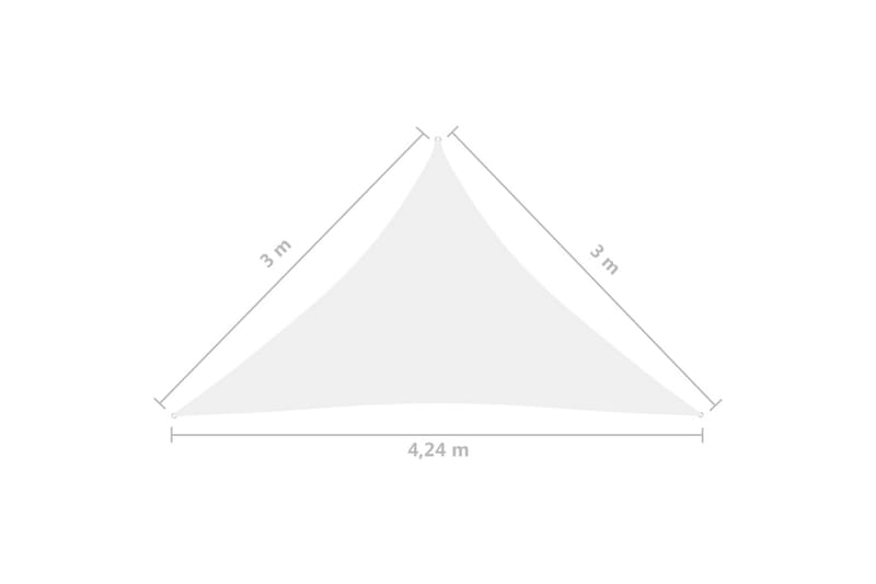 Solsegel oxfordtyg trekantigt 3x3x4,24 m vit - Vit - Utemöbler - Solskydd - Solsegel