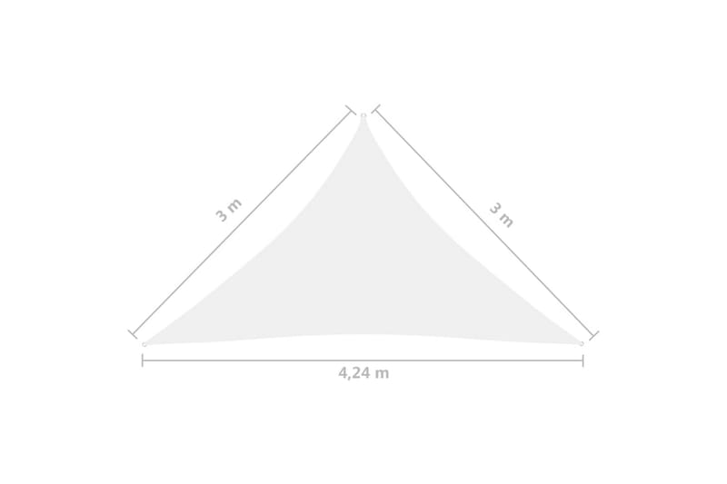 Solsegel oxfordtyg trekantigt 3x3x4,24 m vit - Vit - Solsegel