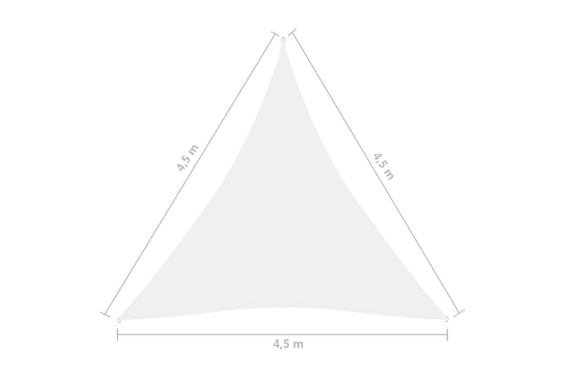 Solsegel Oxfordtyg trekantigt 4,5x4,5x4,5 m vit - Vit - Solsegel