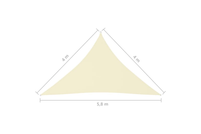 Solsegel Oxfordtyg trekantigt 4x4x5,8 m gräddvit - Kräm - Solsegel