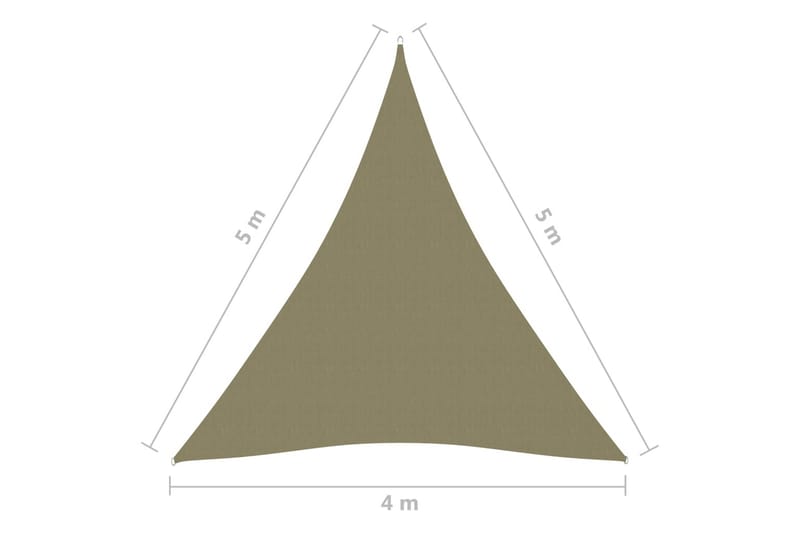 Solsegel Oxfordtyg trekantigt 4x5x5 m beige - Beige - Utemöbler - Solskydd - Solsegel