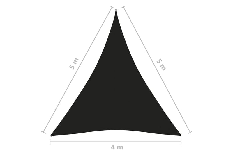 Solsegel oxfordtyg trekantigt 4x5x5 m svart - Svart - Utemöbler - Solskydd - Solsegel