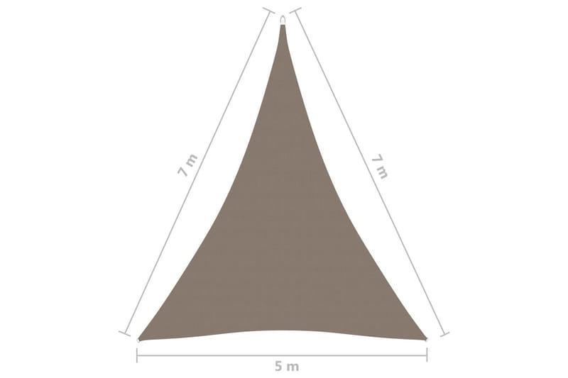 Solsegel oxfordtyg trekantigt 5x7x7 m taupe - Taupe - Utemöbler - Solskydd - Solsegel