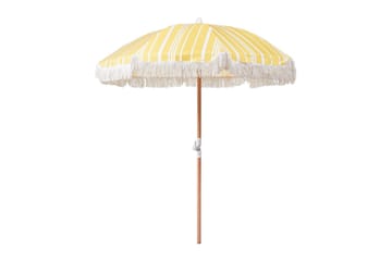 TEULON Parasoll 150 cm Gul/Vit/Ljusbrun