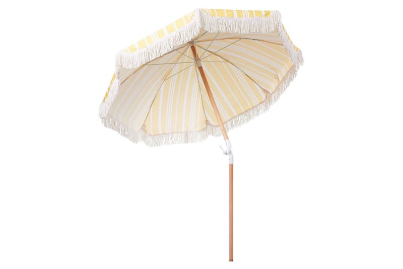 TEULON Parasoll 150 cm Gul/Vit/Ljusbrun - Utemöbler - Solskydd - Parasoll