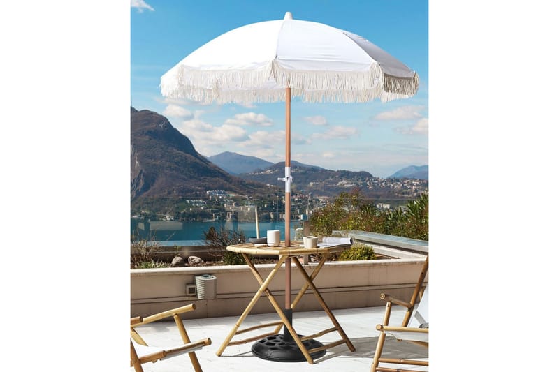 Teulon Parasoll 150 cm - Vit/Ljusbrun - Utemöbler - Solskydd - Parasoll