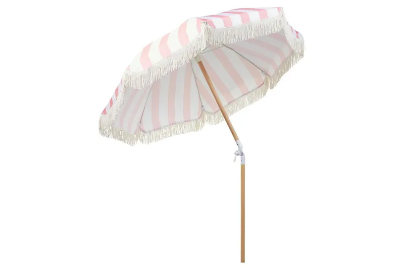 Teulon Parasoll 150 cm - Rosa/Vit/Ljusbrun - Utemöbler - Solskydd - Parasoll