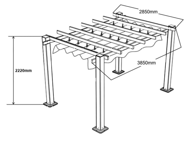 Trädgårdsgazebo SUNSET Pergola 3x4 m - grå - Utemöbler - Solskydd - Pergola