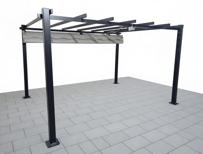 Trädgårdsgazebo SUNSET Pergola 3x4 m - grå - Utemöbler - Solskydd - Pergola