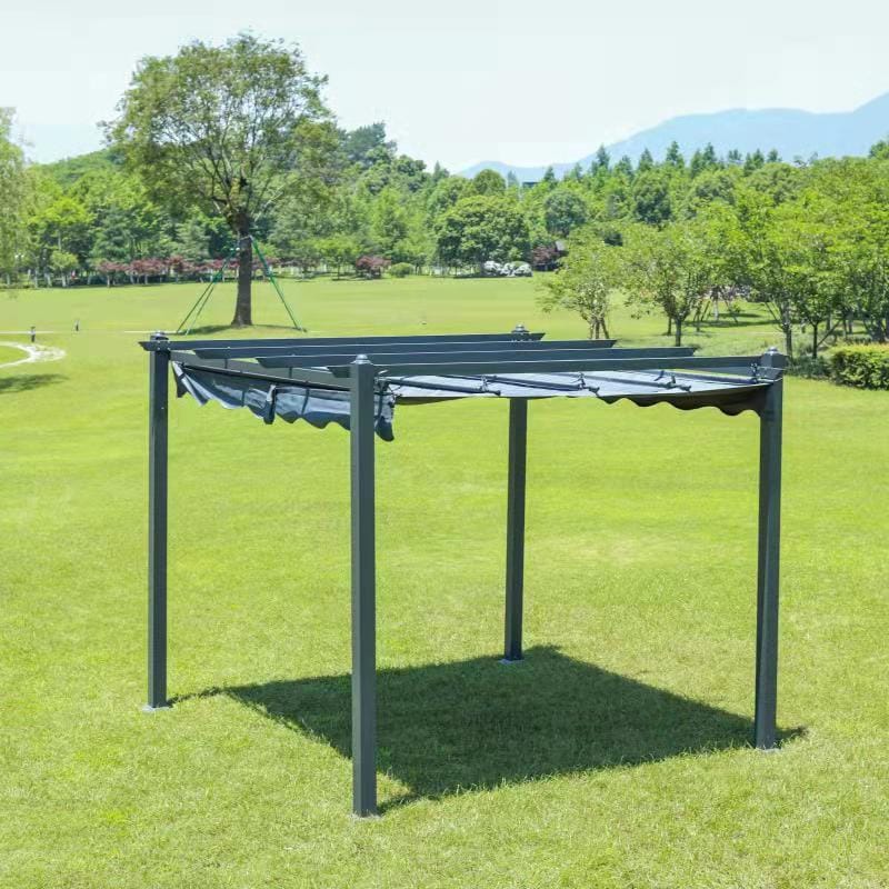 Trädgårdsgazebo SUNSET Pergola 3x4 m - grå - Utemöbler - Solskydd - Pergola