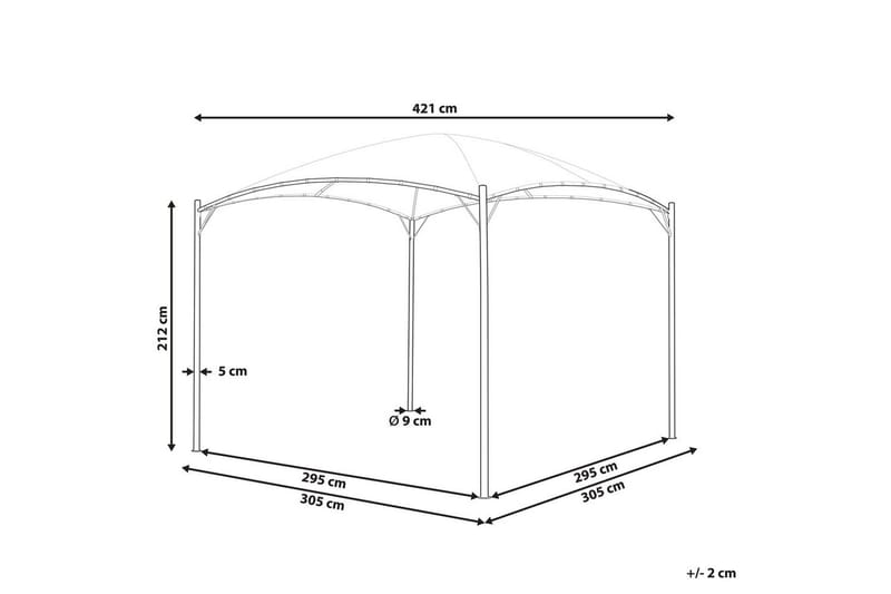 Trädgårdspergola Vomero Beige/svart - Beige/svart - Utemöbler - Solskydd - Pergola