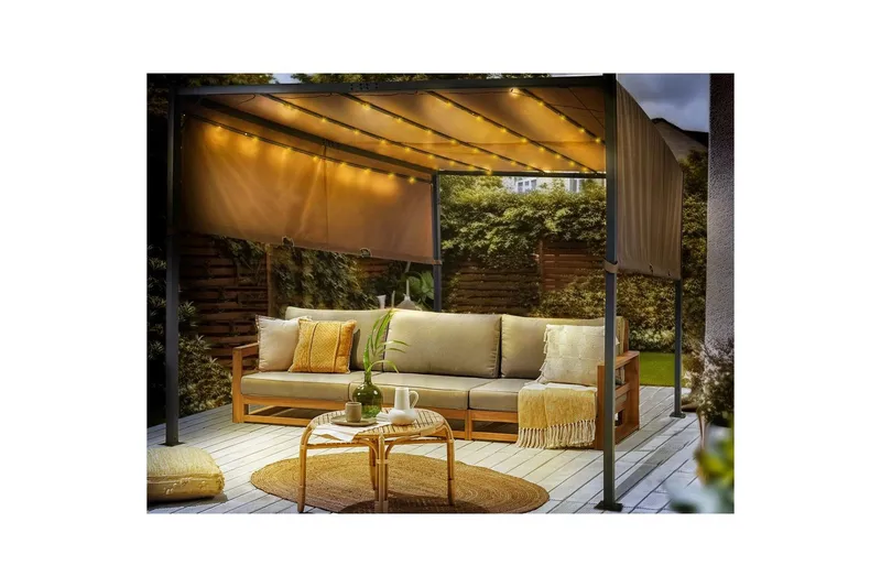 Trädgårdspergola Parga Brun/Svart - Brun/Svart - Utemöbler - Solskydd - Pergola