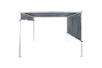 Trädgårdspergola Parga Grå/vit - Grå/vit - Utemöbler - Solskydd - Pergola