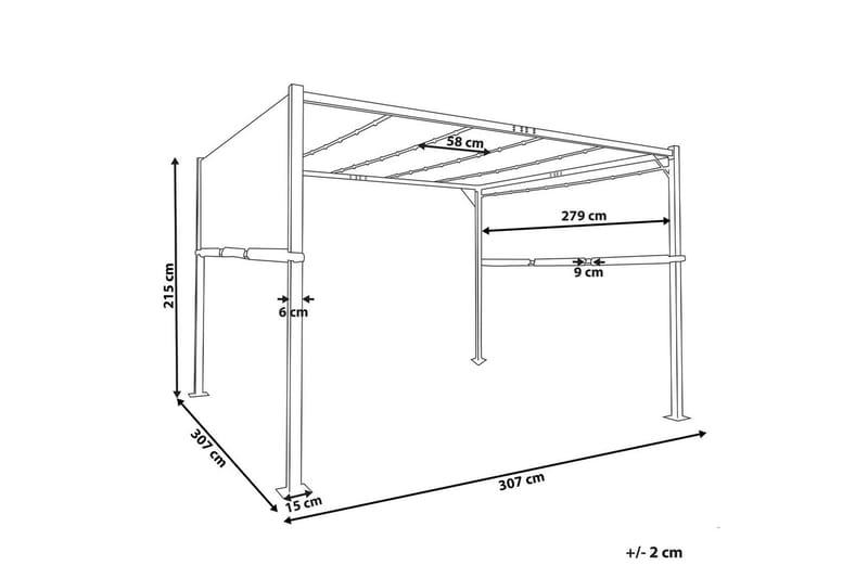 Trädgårdspergola Parga Grå/vit - Grå/vit - Utemöbler - Solskydd - Pergola