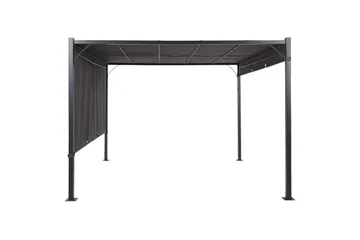 Trädgårdspergola Parga Grå/svart - Grå/svart - Utemöbler - Solskydd - Pergola
