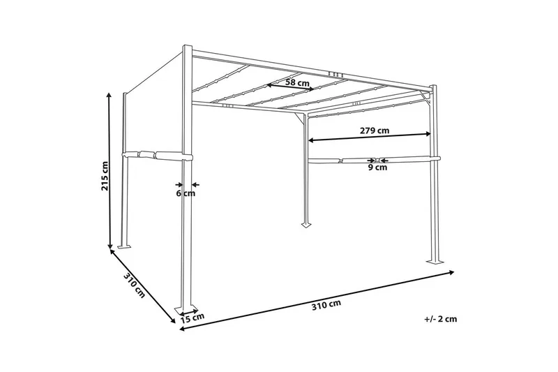 Trädgårdspergola Parga Beige/svart - Beige/svart - Utemöbler - Solskydd - Pergola