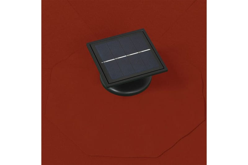 Väggmonterat parasoll med LED och metallstång 300 cm terrako - Orange - Utemöbler - Solskydd - Parasoll