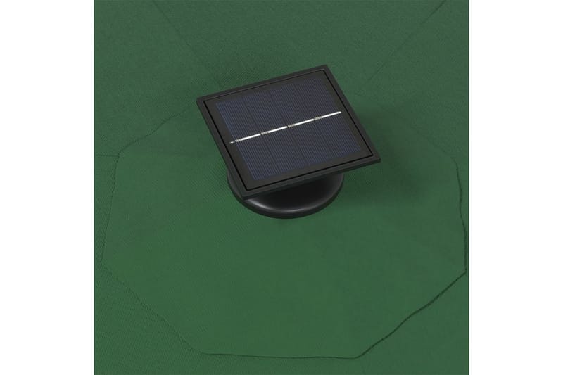 Väggmonterat parasoll med LED och metallstång 300 cm grön - Grön - Utemöbler - Solskydd - Parasoll