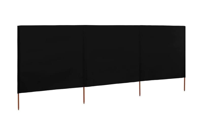 Vindskydd 3 paneler tyg 400x120 cm svart - Svart - Skärmskydd & vindskydd