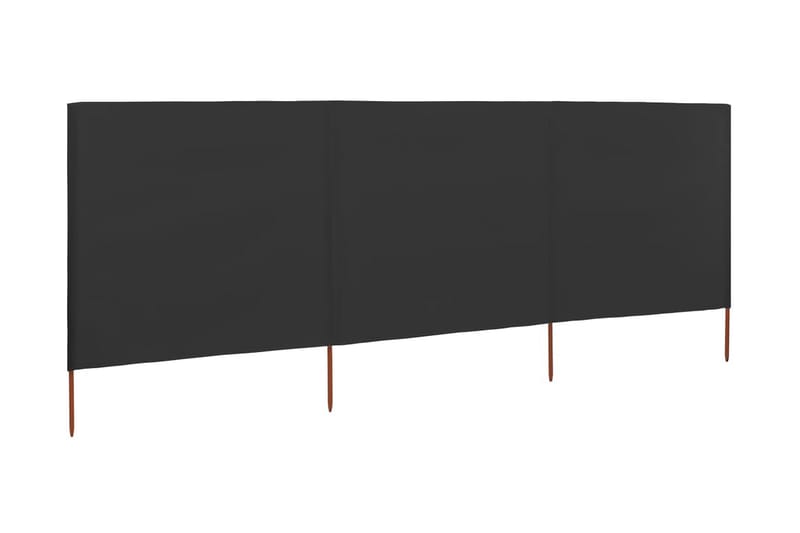 Vindskydd 3 paneler tyg 400x160 cm antracit - Grå - Skärmskydd & vindskydd