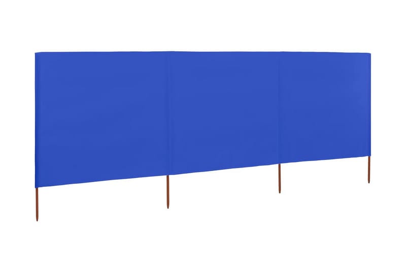 Vindskydd 3 paneler tyg 400x80 cm azurblå - Blå - Skärmskydd & vindskydd