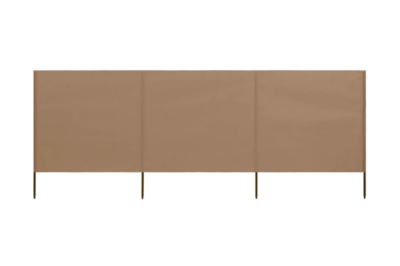 Vindskydd 3 paneler tyg 400x120 cm taupe - Brun - Skärmskydd & vindskydd