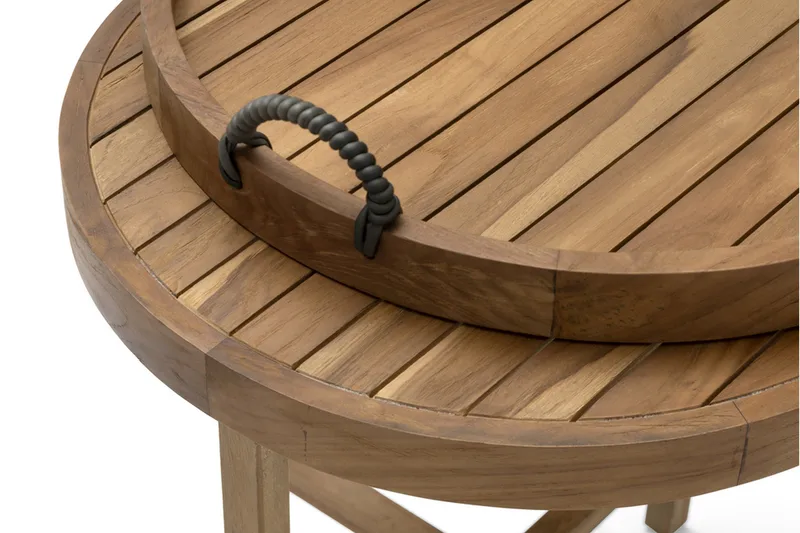 Himmelsnäs Runt Sidobord BrickUtebord och Avlastningsbord Utomhus 60 cm Trä - Brun - Utemöbler - Trädgårdsbord & Utebord - Sidobord utomhus