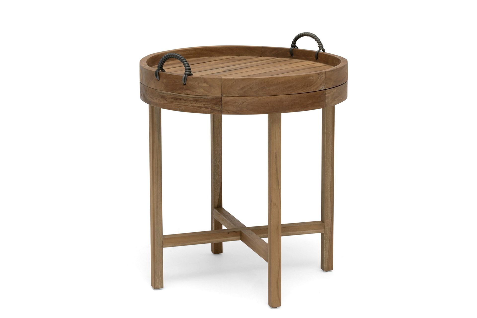 himmelsnäs runt sidobord brickutebord och avlastningsbord utomhus 60 cm trä - brun