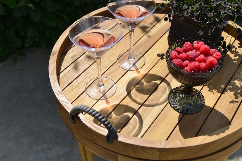 Himmelsnäs Runt Sidobord BrickUtebord och Avlastningsbord Utomhus 60 cm Trä - Brun - Utemöbler - Trädgårdsbord & Utebord - Sidobord utomhus