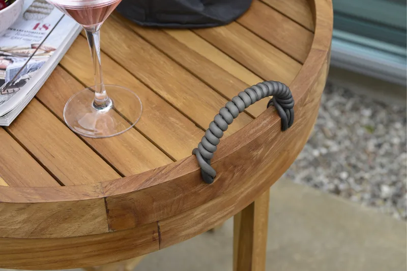 Himmelsnäs Runt Sidobord BrickUtebord och Avlastningsbord Utomhus 60 cm Trä - Brun - Utemöbler - Trädgårdsbord & Utebord - Sidobord utomhus