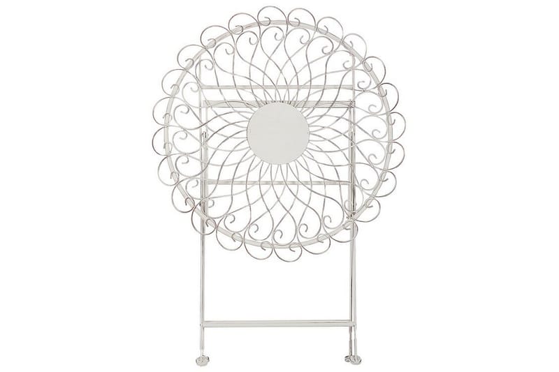 Alanya Runt Hopfällbart Cafébord och Bistrobord Utomhus 70 cm Metall - Vit - Utemöbler - Trädgårdsbord & Utebord - Cafebord