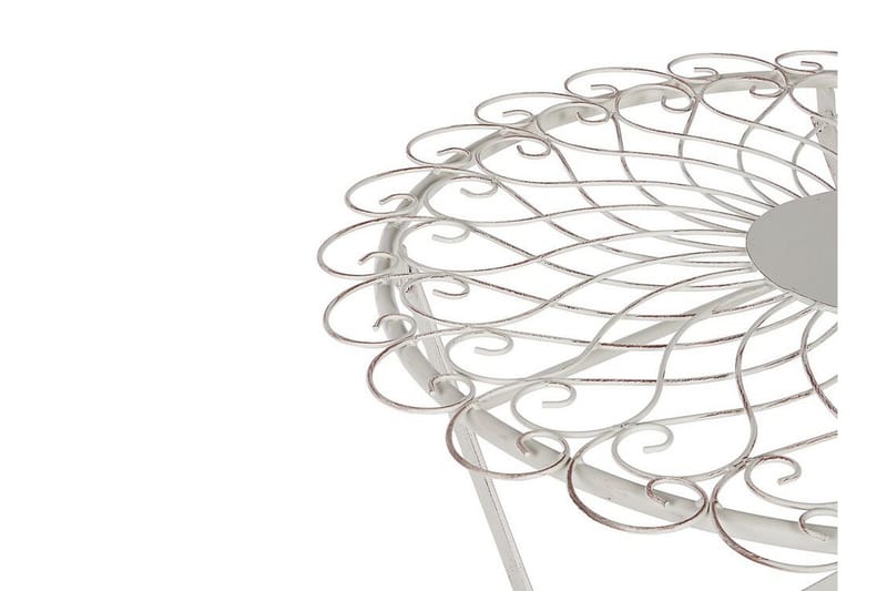 Alanya Runt Hopfällbart Cafébord och Bistrobord Utomhus 70 cm Metall - Vit - Utemöbler - Trädgårdsbord & Utebord - Cafebord