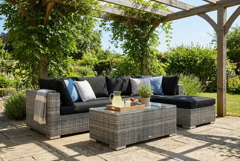 Bahamas Divanmodul - Loungebord utomhus 75x75 cm till soffor - Grå - Utemöbler - Trädgårdsbord & Utebord - Soffbord utomhus & loungebord