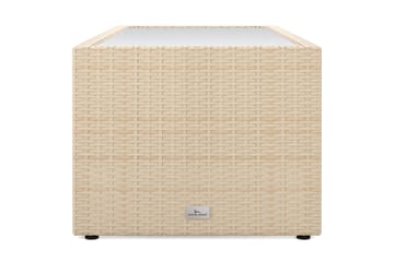 Bahamas Soffbord med hylla Utomhus 113 cm Konstrotting - Beige - Utemöbler - Trädgårdsbord & Utebord - Soffbord utomhus & loungebord