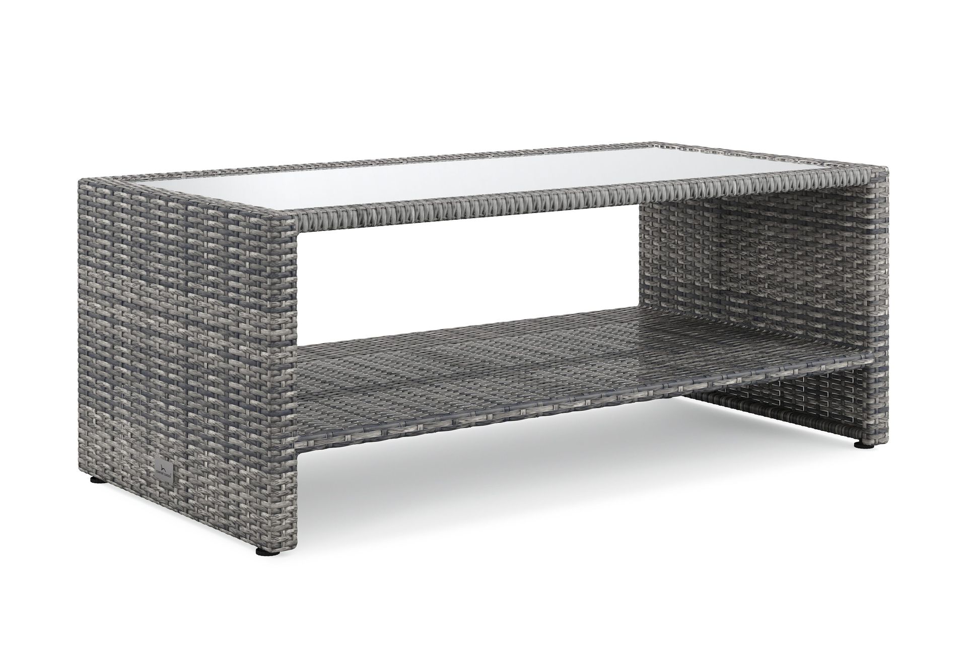 bahamas soffbord med hylla utomhus 113 cm konstrotting - grå