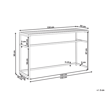 Barbord utomhus Avetrana 50x150 cm - Vit/Brun - Utemöbler - Trädgårdsbord & Utebord - Barbord utomhus
