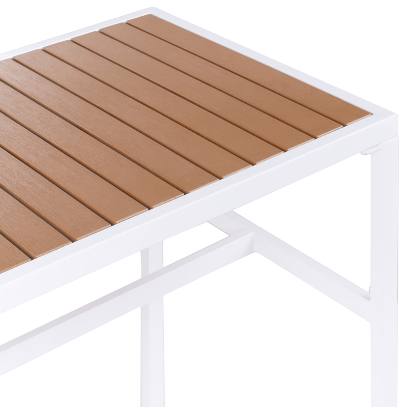 Barbord utomhus Avetrana 50x150 cm - Vit/Brun - Utemöbler - Trädgårdsbord & Utebord - Barbord utomhus