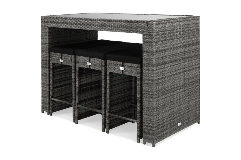 Bahamas Barset med 6 st Barstolar, Grå