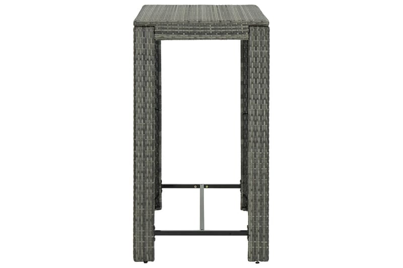 Barbord för trädgård grå 100x60,5x110,5 cm konstrotting - Grå - Utemöbler - Trädgårdsbord & Utebord - Barbord utomhus