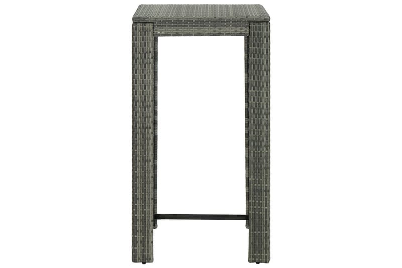 Barbord för trädgård grå 60,5x60,5x110,5 cm konstrotting - Grå - Utemöbler - Trädgårdsbord & Utebord - Barbord utomhus