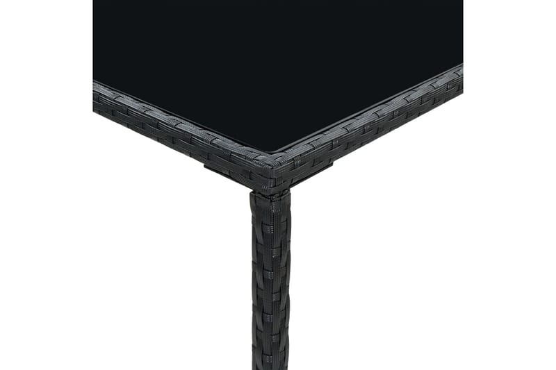 Barbord för trädgård svart 70x70x110 cm konstrotting och gla - Svart - Utemöbler - Trädgårdsbord & Utebord - Barbord utomhus