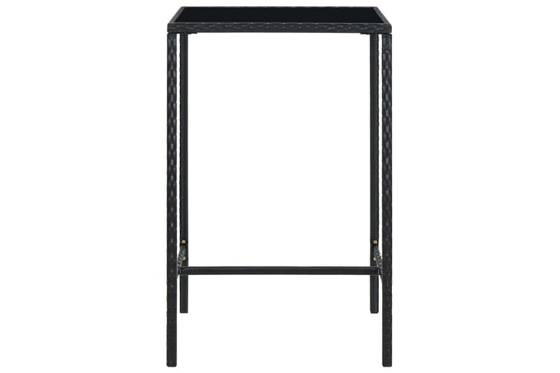 Barbord för trädgård svart 70x70x110 cm konstrotting och gla - Svart - Utemöbler - Trädgårdsbord & Utebord - Barbord utomhus
