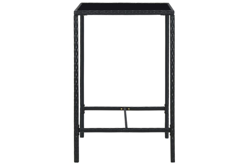 Barbord för trädgård svart 70x70x110 cm konstrotting och gla - Svart - Utemöbler - Trädgårdsbord & Utebord - Barbord utomhus