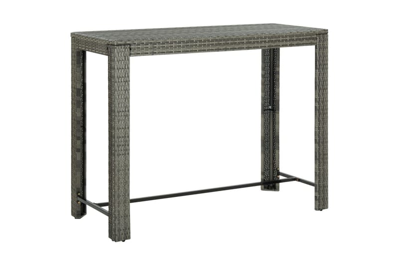Barbord för trädgården grå 140,5x60,5x110,5 cm konstrotting - Grå - Utemöbler - Trädgårdsbord & Utebord - Barbord utomhus