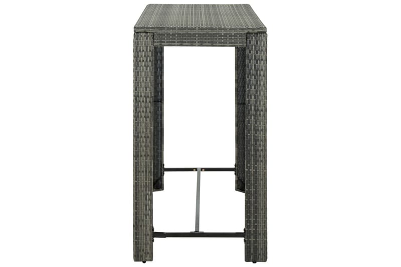 Barbord för trädgården grå 140,5x60,5x110,5 cm konstrotting - Grå - Utemöbler - Trädgårdsbord & Utebord - Barbord utomhus